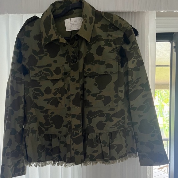 ZARA EMBROIDERED CAMO JACKET - Picture 1 of 2